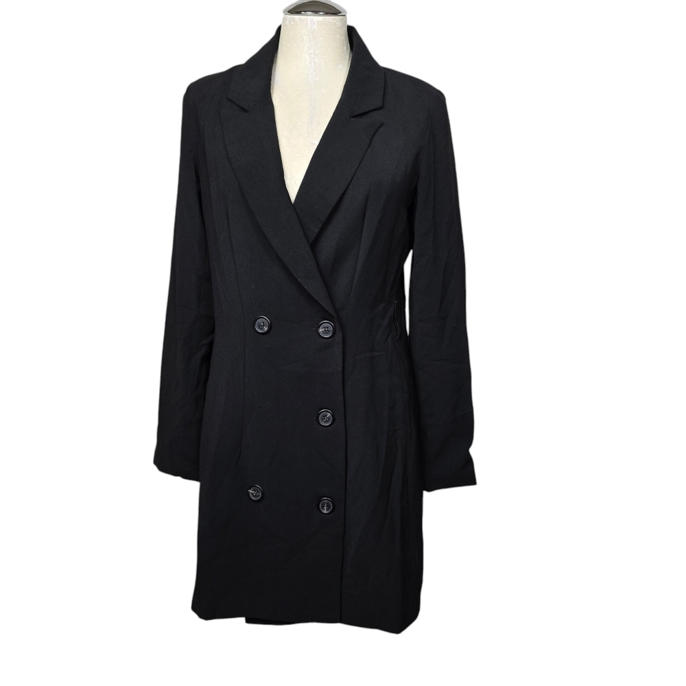 Sugar + Lips Black Double Breasted Coat S